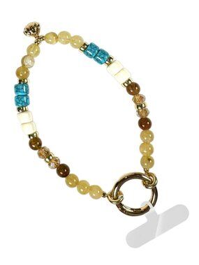 NWT Mesa Brown Multi Clip & Go Beaded Wristlet Phone Carrier or Bag Charm